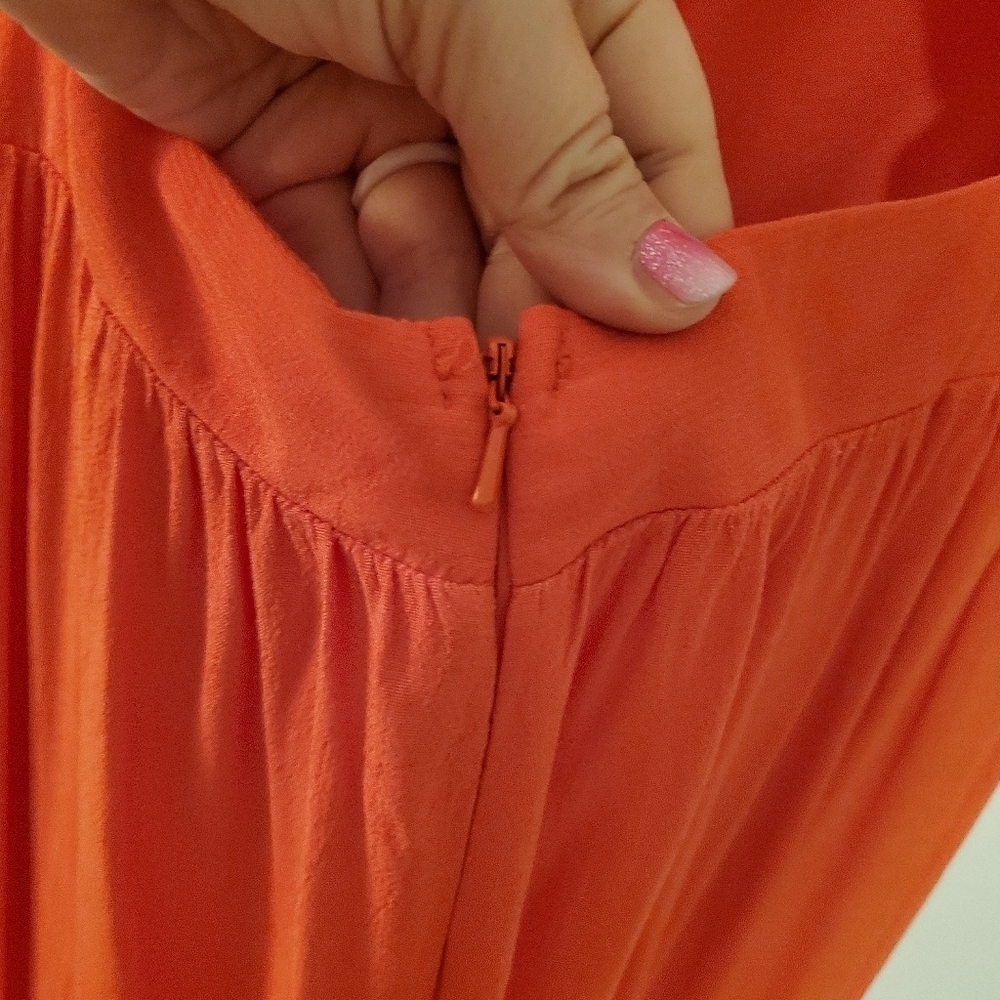 ASOS Orange Cropped Jumpsuit with Cute Cutout Back Detail and Buttons up the Top - Picture 5 of 9